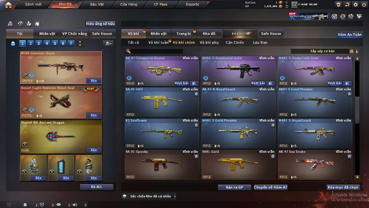 shop acc cf uy tin gia re